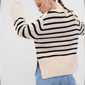 Split-hem crewneck sweater